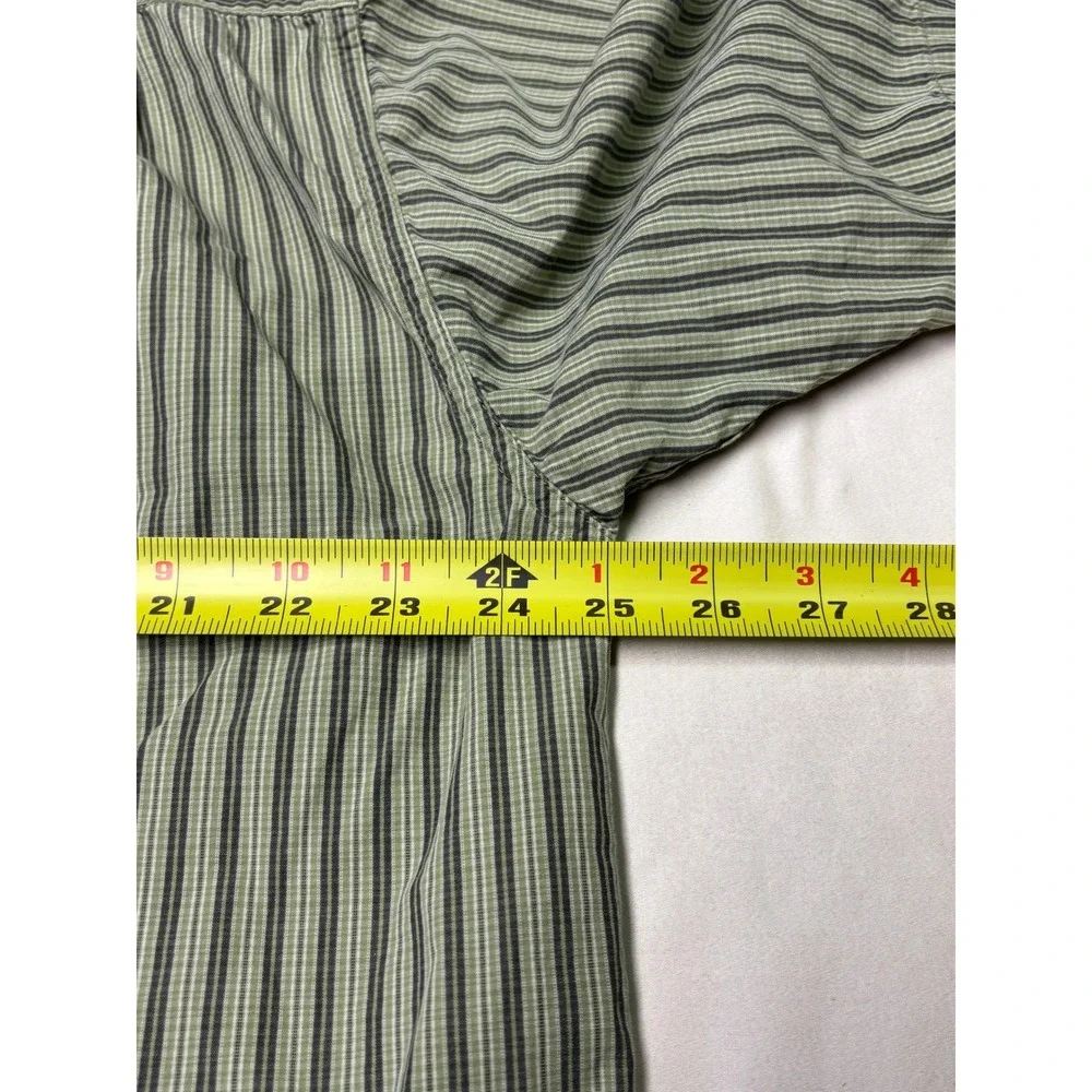 The North Face A Series Mens XL Plaid Short‎ Sleeve Button Up Shirt Green Cotton